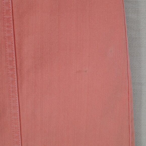 Talbots Skirt Petites 2P Salmon Pink Stretch Cotton Denim Jean Pockets Tiny Flaw - Picture 8 of 10